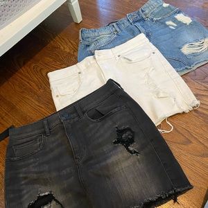 Size 4 Express denim skirts. $20 each or $50 for all 3